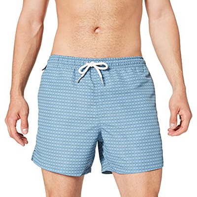 Springfield Rombos Bañador para Hombre, Estampado Azul, XL