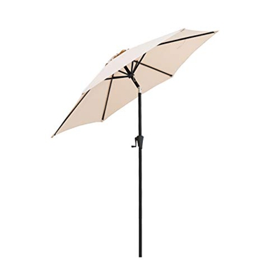FLAME&SHADE Sombrilla de jardín con inclinación, 2,3 m, color beige