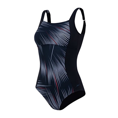 Speedo Ruby Gem - Bañador para mujer, Mujer, Escultura Negro / Blanco, 38