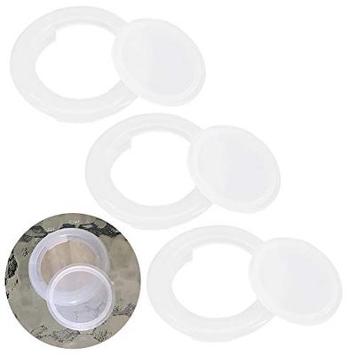 Skystuff Juego de 3 anillos y tapas de agujero para mesa de patio, para jardín, tienda, terraza, color blanco