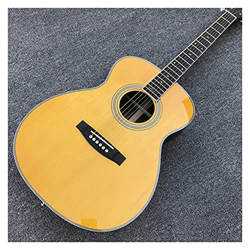 FKKLGNBDR Guitarra Ebony Fingerboard Solid Spruce Style Guitarra acústica con unión de Hueso de Pescado Abra el sintonizador Abierto Principiante Músi en oferta