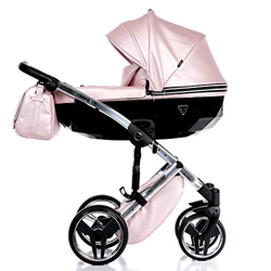 Sistema de viaje 3 en 1, silla de paseo, carrito con capazo y silla de coche y accesorios Junama Diamond Fluo (06 Fluo Pastelrosa-Silber, 2IN1) precio