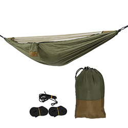 cersalt Hamaca Individual con Mosquitero, Hamaca Plegable Portátil para Picnic Manta para Tela De Suelo A Prueba De Humedad(Verde Ejército + Camello) precio