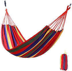 Signstek - Hamaca de Lona portátil con Bolsa de Transporte para Patio, jardín, Ideal para Camping, Playa y Viajes características