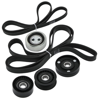 Kit de correa trapezoidal estriada+rodillos compatible para Audi A4 B6 A6 Allroad 6Pk2404