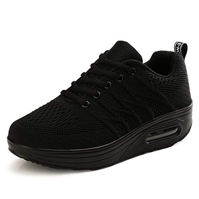 CXWRZB Casual Zapatillas Deportivas con Plataforma y tacón de cuña para Mujeres