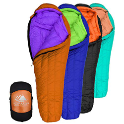 Hyke & Byke Eolus 800 Saco de Dormir de Plumón Ultraligero Momia -10ºC y -15ºC - Saco de Dormir Adulto con Base ClusterLoft - Camping Accesorios Bajas precio