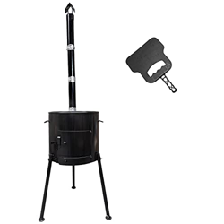 4BIG.fun Utschag Uchag Uchag - Horno de camping, hoguera, con tubo de extracción para olla o asar, carbón, caldera, cocina exterior, camping, gulasch, características