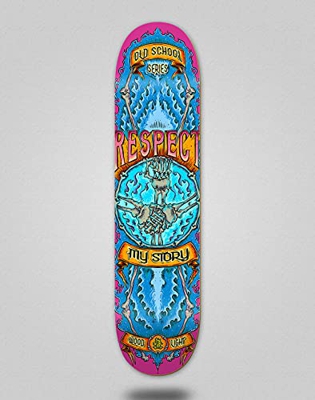 Wood light Monopatín Skate Skateboard Deck Tabla Respect Pink (8.0)