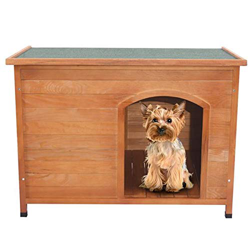 Casa De Perro De Madera Impermeable Casa De Animal Doméstico Color De Madera Natural L Casa Casa Casa Casa Dog Casa Pet Casa De Perro Grande Al Aire L precio