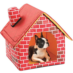 SOONHUA - Caseta para mascotas – Chimenea ladrillo en forma de casa para gatos pequeños perros características