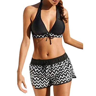 Bikini Mujer 2019 Push Up Logobeing, Conjuntos de Mujer Tankini Bikini de Dos Piezas con Pantalones Cortos deurf de Niño Trajes de Baño Brasileño (2XL