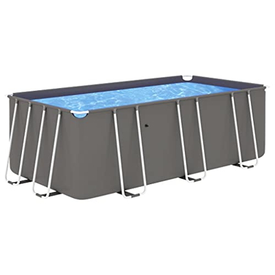 FAMIROSA Piscina con Estructura de Acero Antracita 400x207x122 cm-51,25KG