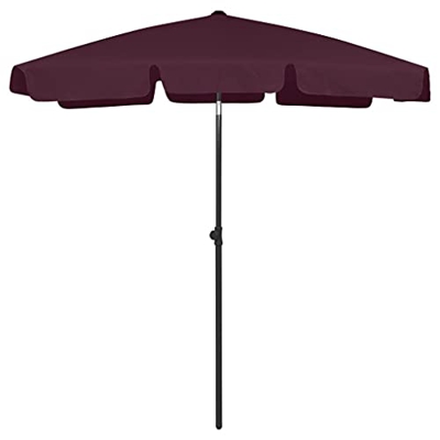 FAMIROSA Sombrilla de Playa Rojo Burdeos 180x120 cm-2,45KG