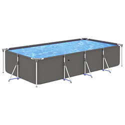 FAMIROSA Piscina con Estructura de Acero Antracita 394x207x80 cm-31,85KG características