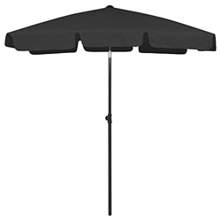 FAMIROSA Sombrilla de Playa Negro 180x120 cm-2,45KG en oferta