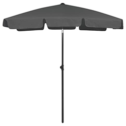 FAMIROSA Sombrilla de Playa Gris Antracita 180x120 cm-2,45KG precio