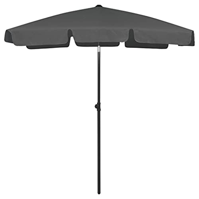 FAMIROSA Sombrilla de Playa Gris Antracita 180x120 cm-2,45KG