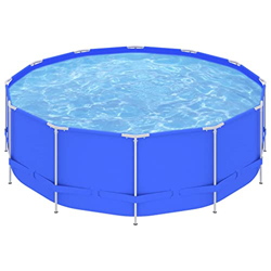 FAMIROSA Piscina con Estructura de Acero Azul 457x122 cm-52,45KG en oferta