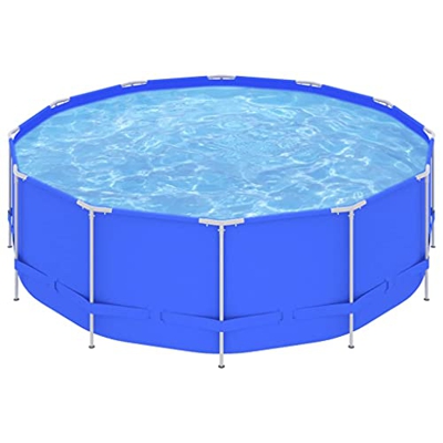 FAMIROSA Piscina con Estructura de Acero Azul 457x122 cm-52,45KG