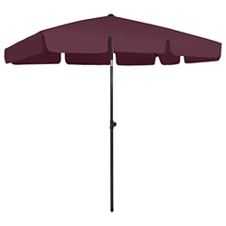 FAMIROSA Sombrilla de Playa Rojo Burdeos 200x125 cm-2,65KG en oferta