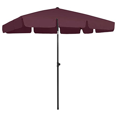 FAMIROSA Sombrilla de Playa Rojo Burdeos 200x125 cm-2,65KG