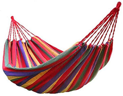 Sammious 200 * 100 cm Hamacas de algodón al Aire Libre una Persona portátil compacta Hamaca de Viaje de Viaje con Cuerdas de árboles y Bolsa de Transp precio