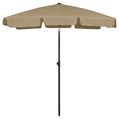 FAMIROSA Sombrilla de Playa Gris Taupe 180x120 cm-2,45KG