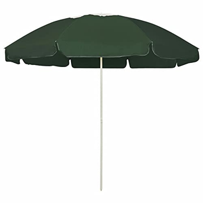 Tidyard Sombrilla de Playa Parasol Protección Solar Función de Inclinación Exterior Patio Jardín Terraza Marquesina Refugio Piscina Toldo Verde 240 cm