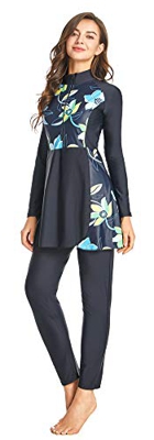Traje de baño musulmán Modesto Traje de baño islámico Hijab Cobertura Completa Traje de baño Traje de baño Ropa de Playa Bukini Swimsuit(X1,XXL)