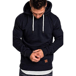 CNBOY Sudaderas con Capucha para Hombre Cosy Chaqueta Deportiva Sudadera con Cremallera Completa Hoodie Casual Jerséis Top Blouse (Armada, XL) en oferta