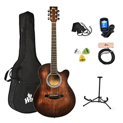 Winzz Guitarra Acústica para Principiantes Adultos y Estudiantes 40 Pulgadas,marrón Guitarra Set con Cuerdas de Acero,Elegante Diseño de Color Único en oferta