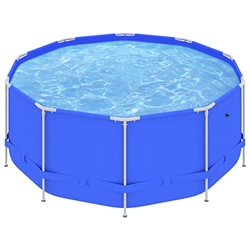 FAMIROSA Piscina con Estructura de Acero Azul 367x122 cm-40,8KG en oferta