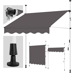 tillvex Toldo Manual portátil de balcón Patio 300 cm | Toldo Ajustable con manivela para balcón | Parasol Resistente a UVA y Regulable en Altura | Pro características