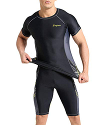 Hombre Traje de baño Dividido Manga Corta/Manga Larga Camiseta y bañadores Traje de Entrenamiento atlético Protector Solar de Secado rápido Traje de B características