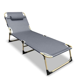 Flexzion - Tumbona para patio, reclinable, plegable, de color gris (gris) precio