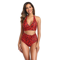 Sweetneed chida yi Bikinis para Mujer Push up con Relleno bañador Bikini con Estampado Bra Tops y Braguitas Bikini Talla Grande Bañador Vacaciones Hal precio