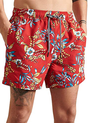 Superdry Super 5s Beach Volley Bermudas, Red Hawaiian, M para Hombre precio