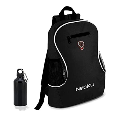 NEOKU Mochila mujer y hombre casual 20L con botella de aluminio de 400 ml del mismo color incluida - Mochila pequeña mujer y hombre - Bolso mochila mu