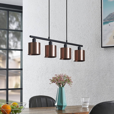Lindby Joudy colgante, 4 luces, bronce oscuro
