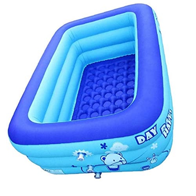 Aiyrchin Piscina para Niños Piscinas Portátiles para Niños, Bañera Inflable Selliz Bebé Piscina Rectangular Fácil De Montar, Azul 150x100x50cm