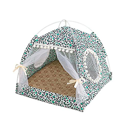 Tienda de campaña plegable para mascotas Casa portátil Patrón lindo Estera suave Jaula resistente para gatos Mascotas Gato Perro pequeño Perrito Tiend en oferta