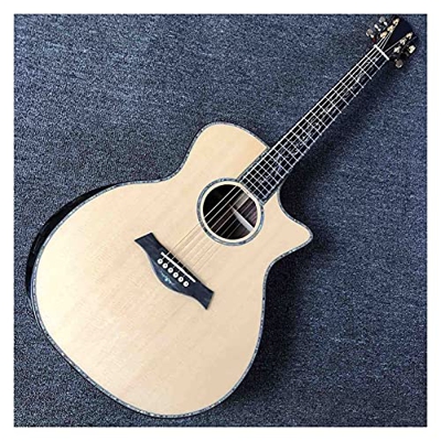 MLKJSYBA Guitarra 41" Guitarra acústica de ébano Fingerboard Gloss Finish Spilly Spruce Guitar Acústico con Descanso del Brazo (Size : 40 Inches)