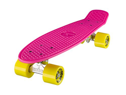 Ridge Skateboard 55 cm Mini Cruiser Retro Stil In M Rollen Komplett U Fertig Montiert, Unisex, Rosa/Amarillo (Rose/Jaune) características