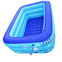 Piscina para niños Piscinas portátiles para niños, Bañera inflable sellativa Bebé Piscina rectangular rectangular Fácil de ensamblar, azul 130x85x50cm en oferta