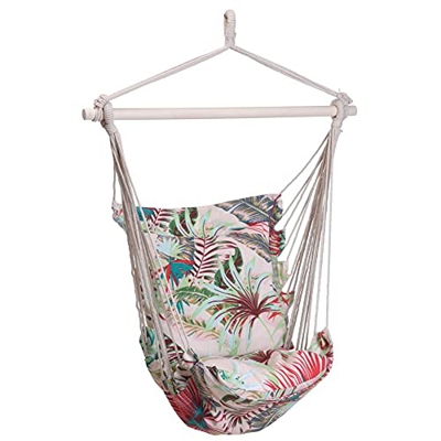 Hamaca Columpio Jardín Brasileño Colgando Cuerda Flores Camping Algodón 120KG