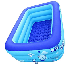 Piscina para Niños Piscinas Portátiles para Niños, Bañera Inflable Sellativa Piscina Rectangular De Bebé Fácil De Montar, Azul 130x85x50cm precio
