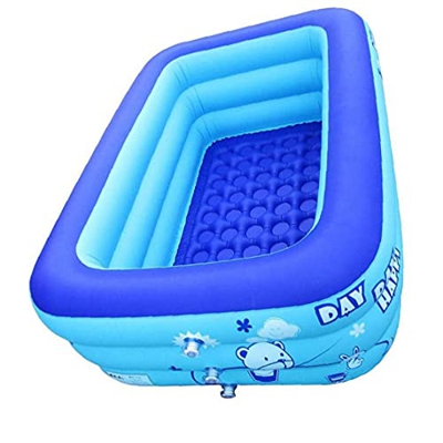 Piscina para Niños Piscinas Portátiles para Niños, Bañera Inflable Sellativa Piscina Rectangular De Bebé Fácil De Montar, Azul 130x85x50cm