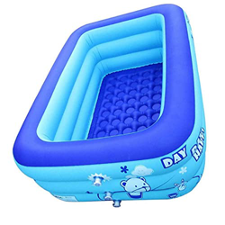 Piscina para niños Piscinas portátiles para niños, Bañera Inflable Selliz Bebé Piscina rectangular Fácil de montar, azul 150x100x50cm en oferta