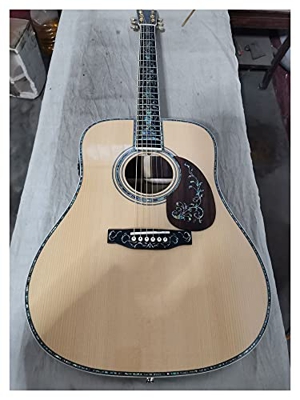FKKLGNBDR Guitarra 41" Spruce Solid Spruce Fancy Acoustic Guitar 6 String D Body Increay,Tablero de ébano Fingerboard Acústica Guitarra eléctrica Adec